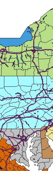 Geographical features in eastern US